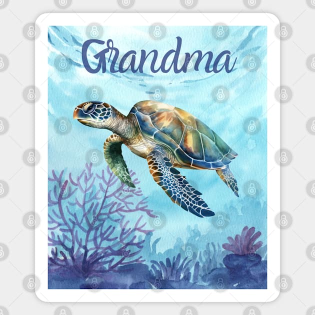 Grandma-Sea Turtle Design Magnet by MCsab Creations